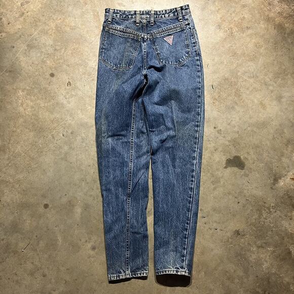 Vintage 90s Guess Jeans Blue Tapered Leg Jeans 26x32 - Picture 2 of 4